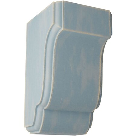 Ekena Millwork 2 1/2"W x 2 3/4"D x 4 1/2"H Capistrano Mission Wood Vintage Decor Corbel, Driftwood Blue CORWD02X02X04CPBU